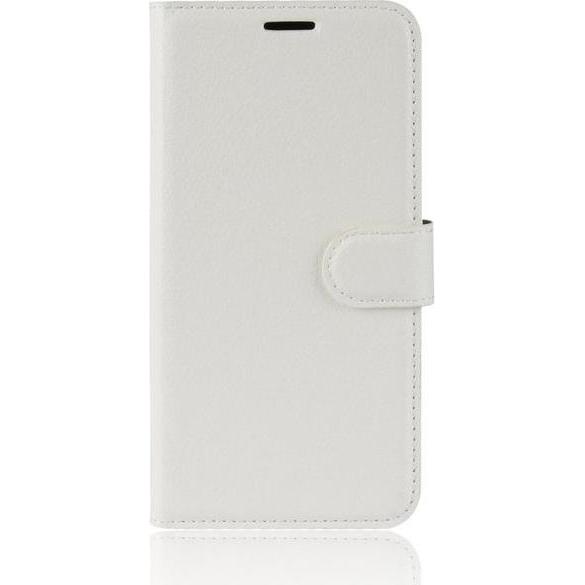 MU Classic Litchi Leder Bookcover Series (Huawei P Smart (2019), Honor 10 Lite), Smartphone Hülle, Weiss