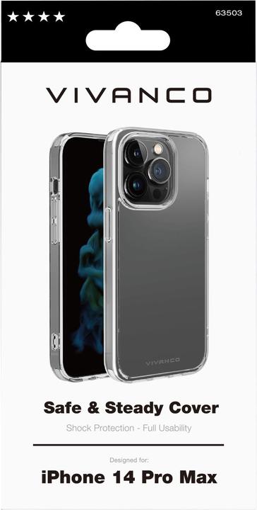 Actual product image Vivanco Safe and Steady Mobile Phone Protective Case 17 cm (6.7"" ) Cover Transparent (Apple iPhone 14 Pro Max)