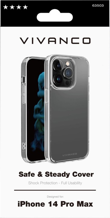 Produktbild Vivanco Safe and Steady Handy-Schutzhülle 17 cm (6.7"" ) Cover Transparent (Apple iPhone 14 Pro Max)