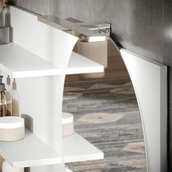 Actual product image Vicco Bathroom mirror cabinet Avena, White, 120 x 50 cm with 3 open compartments (120 x 13.50 x 50 cm)