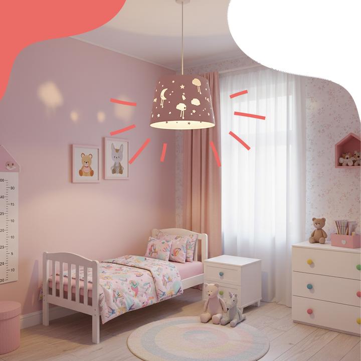 Actual product image Relaxdays Children's room hanging lamp