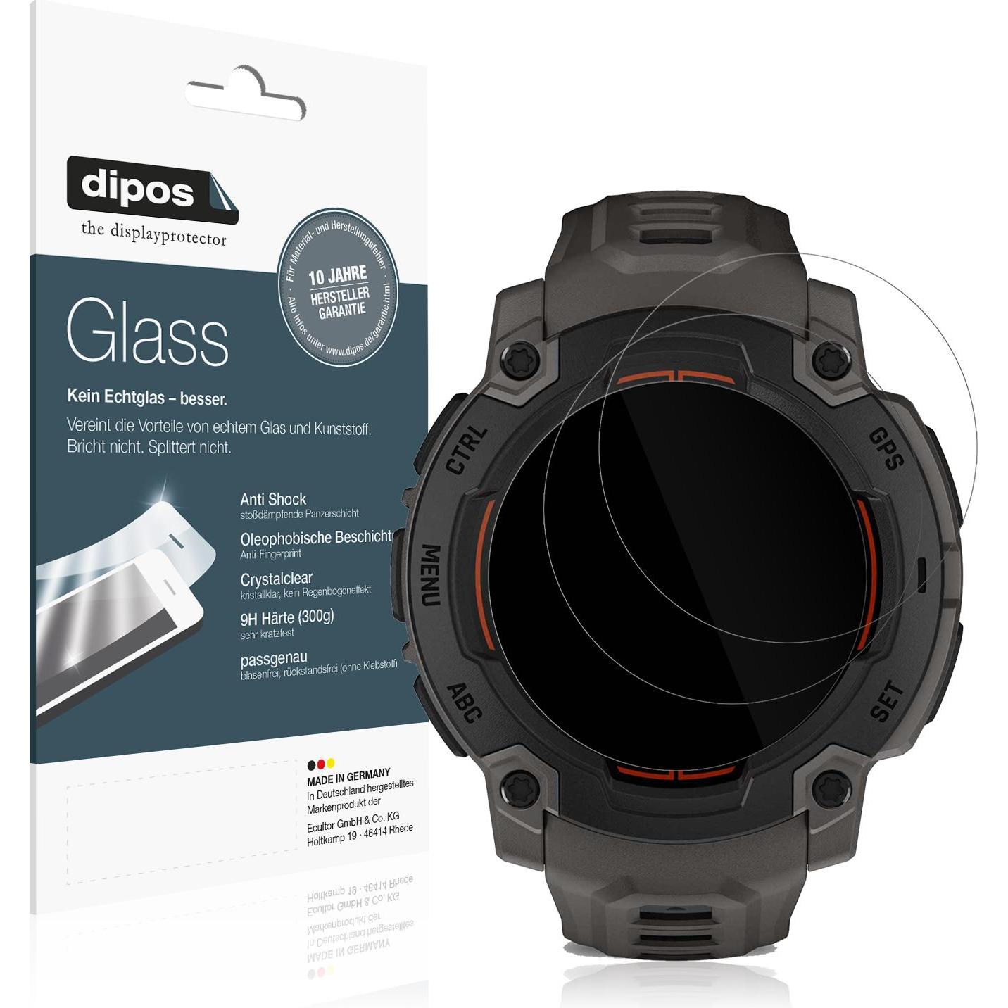 Dipos Anti-Shock Displayschutz 9H, Smartwatch Schutzfolie, Transparent
