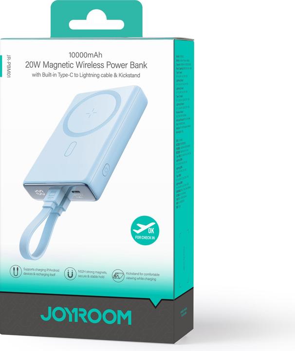 Produktbild Joyroom Magnetic Wireless Powerbank 10000mAh (10000 mAh, 20 W, 38.50 Wh)