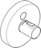 Productafbeelding Kludi UP thermostatische mengkraan PUSH Feinbaus met functie-eenheid rond chroom