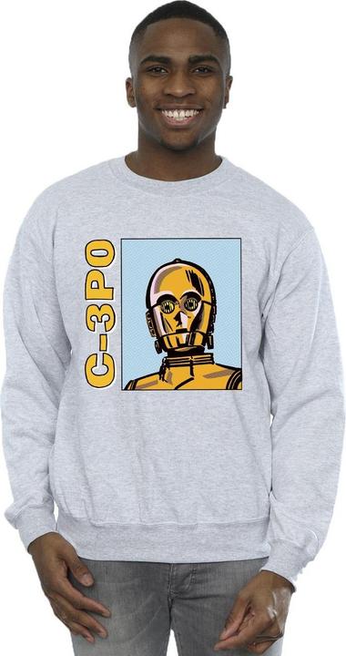 Actual product image Star Wars Mens C3PO Line Art Sweatshirt (S)