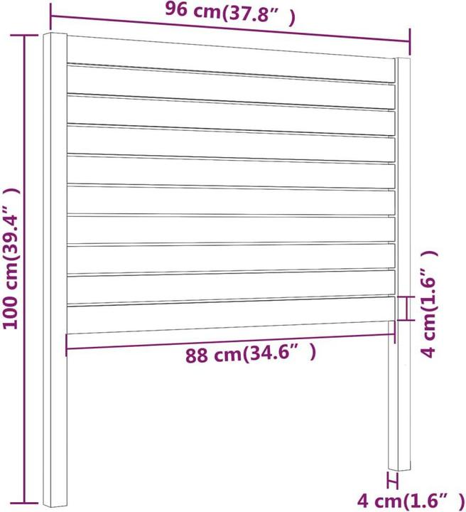 Image du produit vidaXL Kopfteil (96 x 4 x 100 cm)