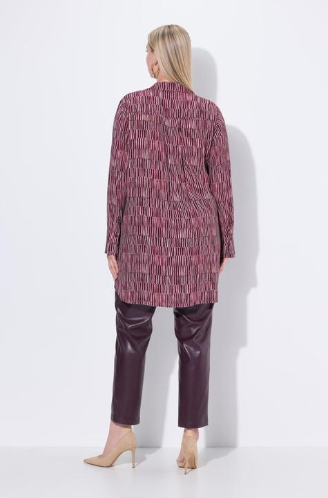Image du produit Ulla Popken Blouse longue à rayures. Col chemise, manches longues. Coupe évasée (42, 44)