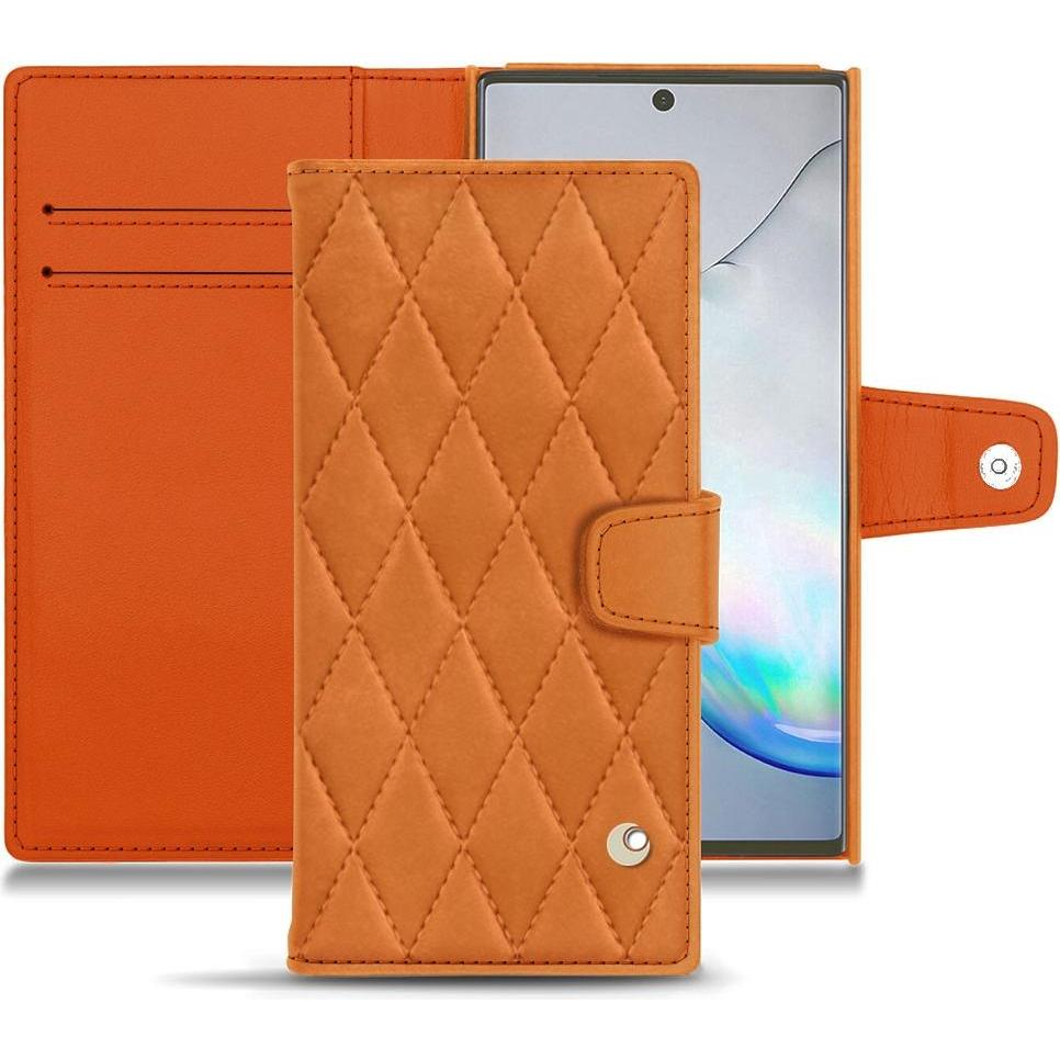Noreve Lederschutzhülle Wallet (Samsung Galaxy Note 10+), Smartphone Hülle, Orange