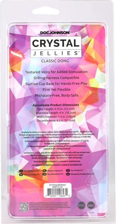 Immagine prodotto Doc Johnson Classic Dong - 4.5 / 12,1 cm - Rainbow