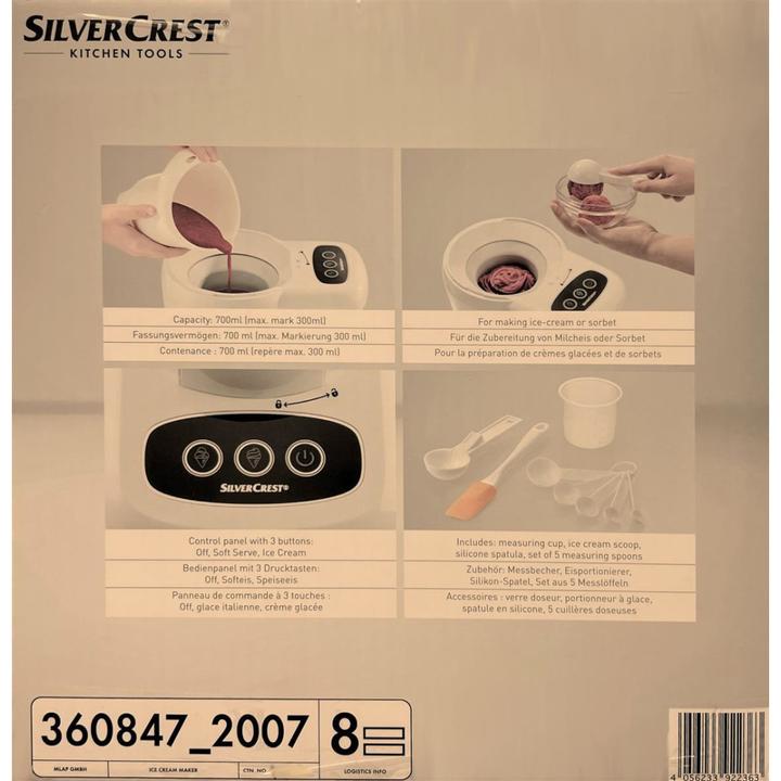 Immagine prodotto Silvercrest SEM 90 C3 360847 Gelatiera - Bianco