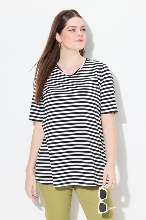 Actual product image Ulla Popken 2 Pack Eco Cotton Striped Tees (58)