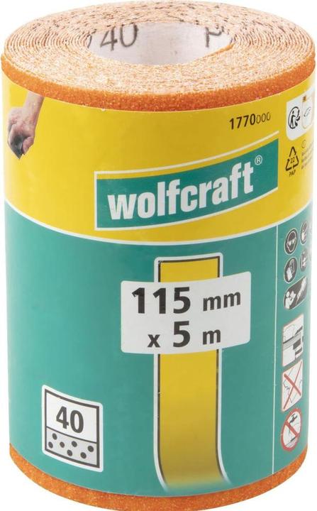 Produktbild wolfcraft 1 Schleifpapierrolle Kor. K40, 5mx115mm (40)