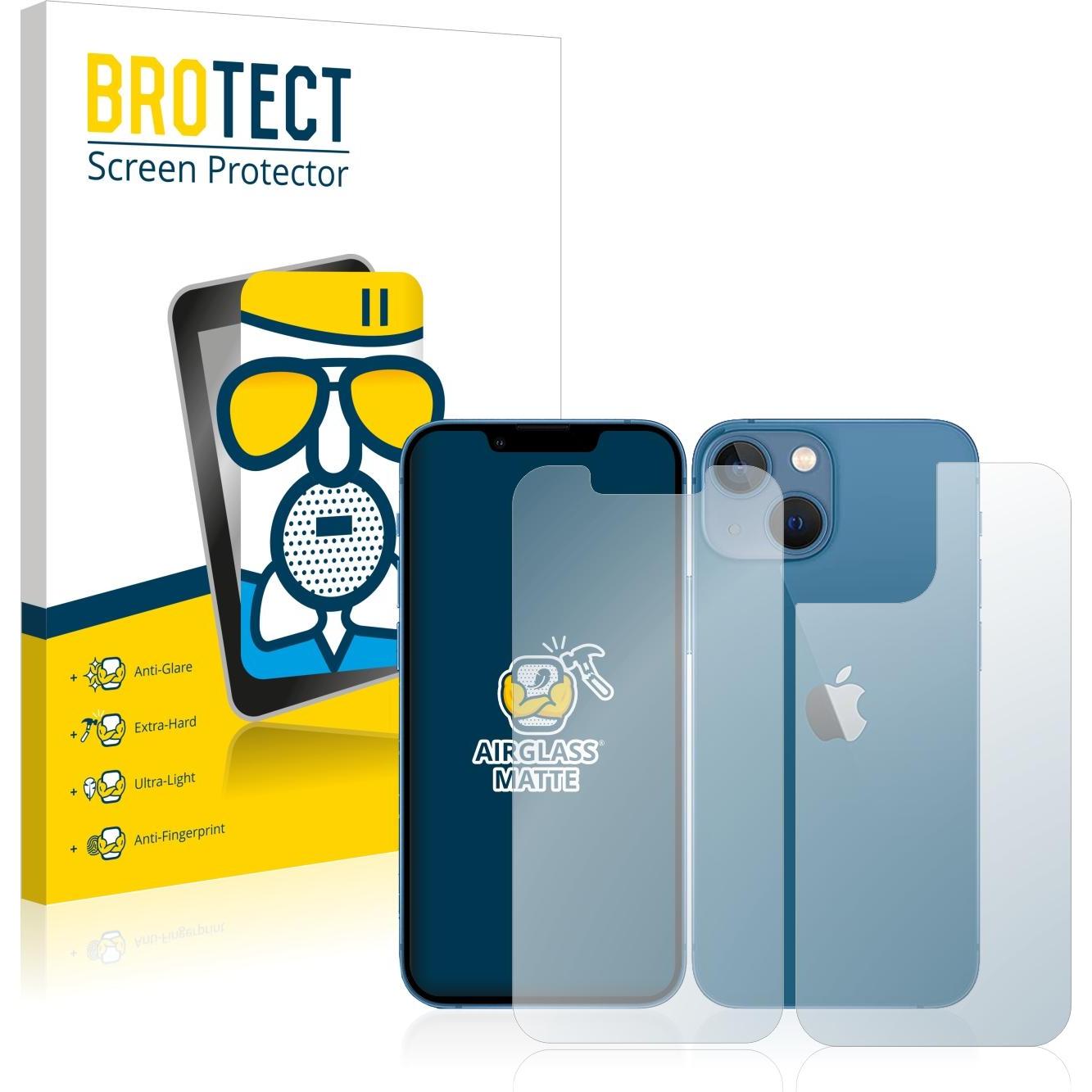 BROTECT AirGlass Panzerglasfolie Matt (1 Stück, Apple iPhone 13 mini), Smartphone Schutzfolie, Grau