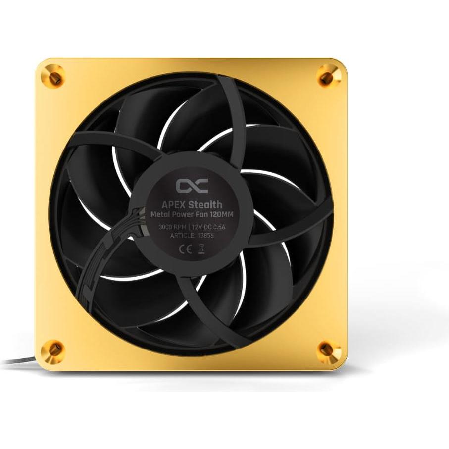 Thumbnail - Alphacool Apex Stealth Metal Power 120mm L?fter 3000rpm (gold/schwarz) (120 mm, 1 x), PC Lüfter, Gold