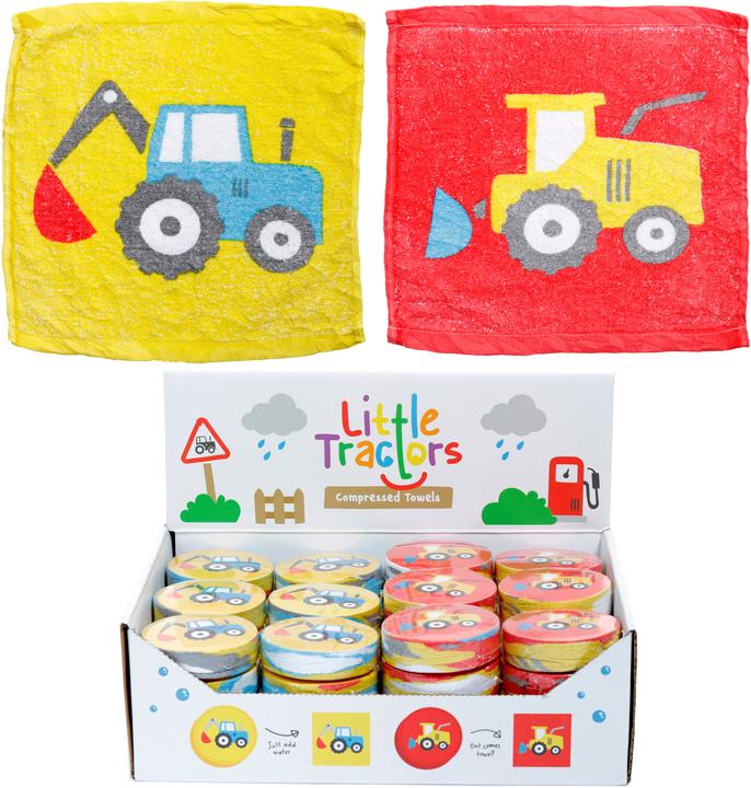 Produktbild Puckator Little Tractors Traktoren Komprimiertes Reisehandtuch Waschlappen