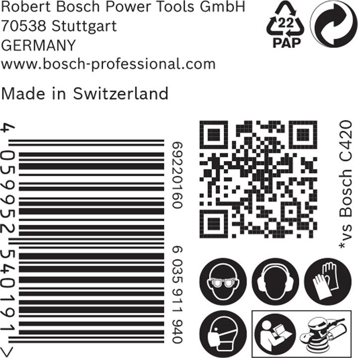 Produktbild Bosch Professional Zubehör EXPERT M480 Schleifnetz für Exzenterschleifer, 125 mm, G 100, 50 Stück (100)