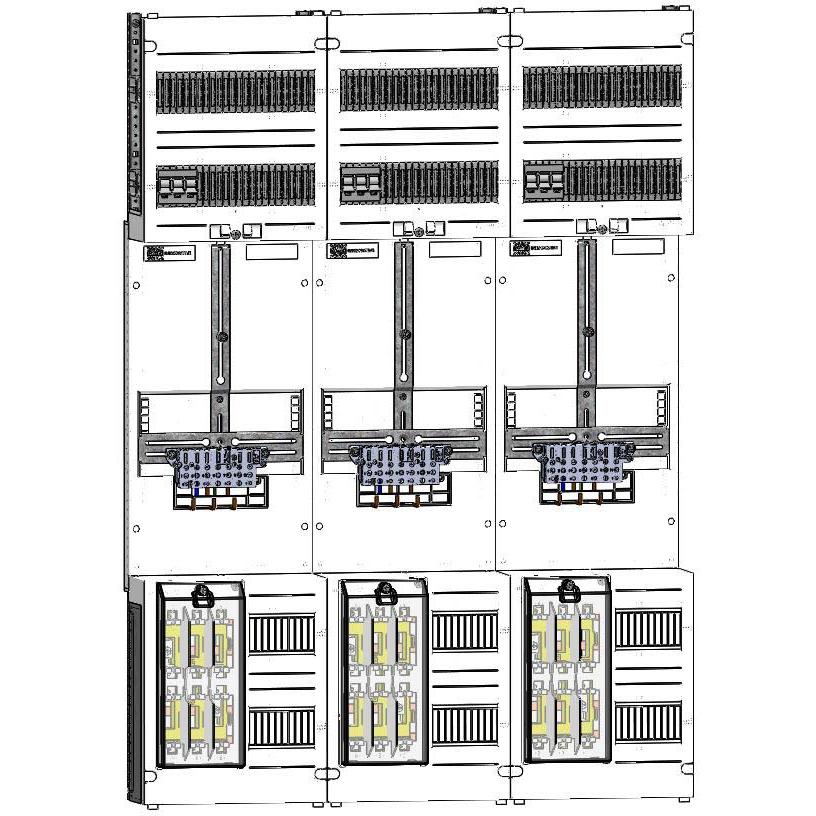 ABN, Verteilerschrank Zubehör, Zählerplatz 3Pkt 3Z NH00 mit sHS/ZSK Z37930
