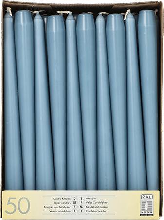 Image du produit Papstar Bougies chandelier, 22 mm, bleu arctique, paquet de 50 Diamètre : 22 mm, hauteur : 250 mm, durée de (50 pcs)