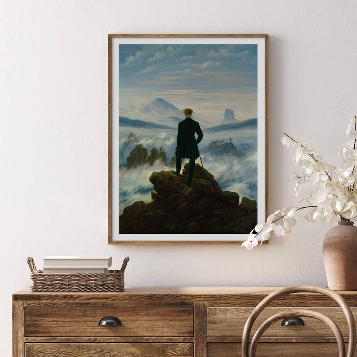 Actual product image Trenddeko Friedrich - The Wanderer over the Sea of Fog (40 x 50 cm)
