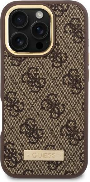 Produktbild Guess GUHMP16LU4GPRW iPhone 16 Pro 6.3" brązowy/brown hardcase 4G Logo Plate MagSafe (Apple iPhone 16 Pro)