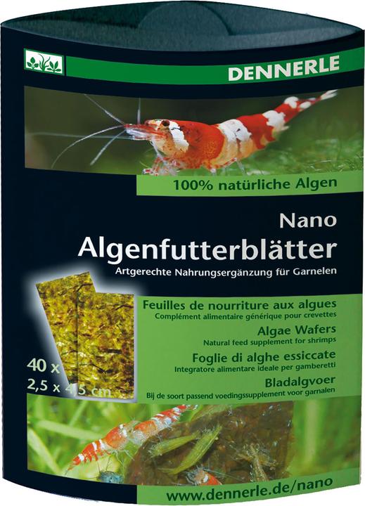Dennerle Nano Algenfutterblätter 40 Stück (Garnelen, Süsswasserfisch)