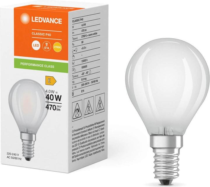 Actual product image Ledvance LED drop lamp (E14, 4 W, 470 lm, 1 x, E)