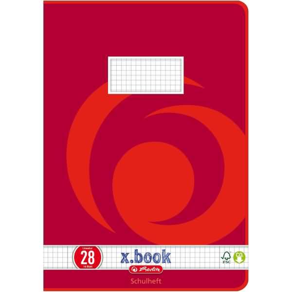 Produktbild Herlitz Schulheft X-Book, DIN A4, Lineatur 28 (A4, Kariert)