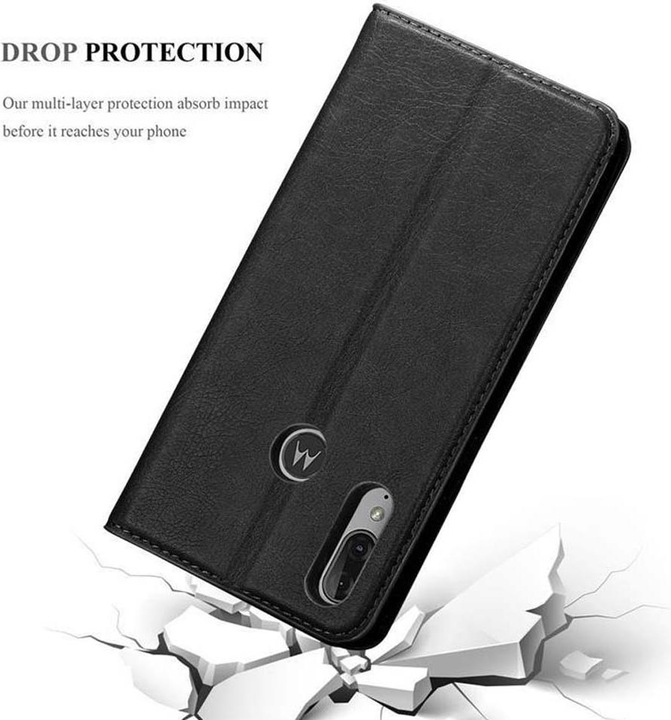 Actual product image Cadorabo Book Invisible Magnet Cover (Motorola Moto E6 Plus)