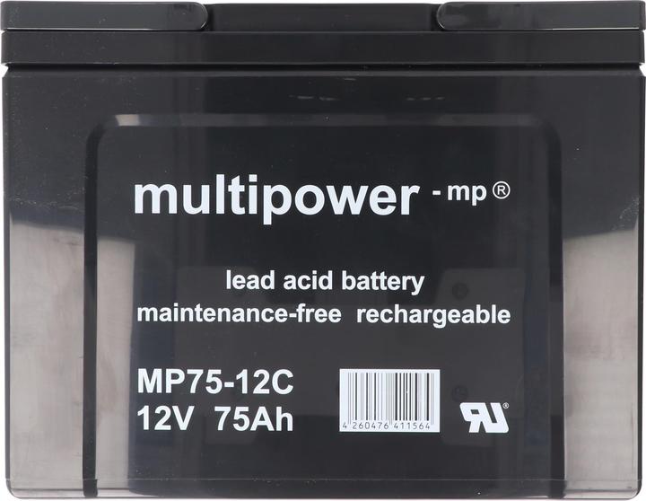 Actual product image Multipower 2 Stück PB Blei Akku passend für Seniorenmobil Elektromobil AS E 450 F, 12V 75Ah Blei AGM E450F (12 V, 75 Ah)