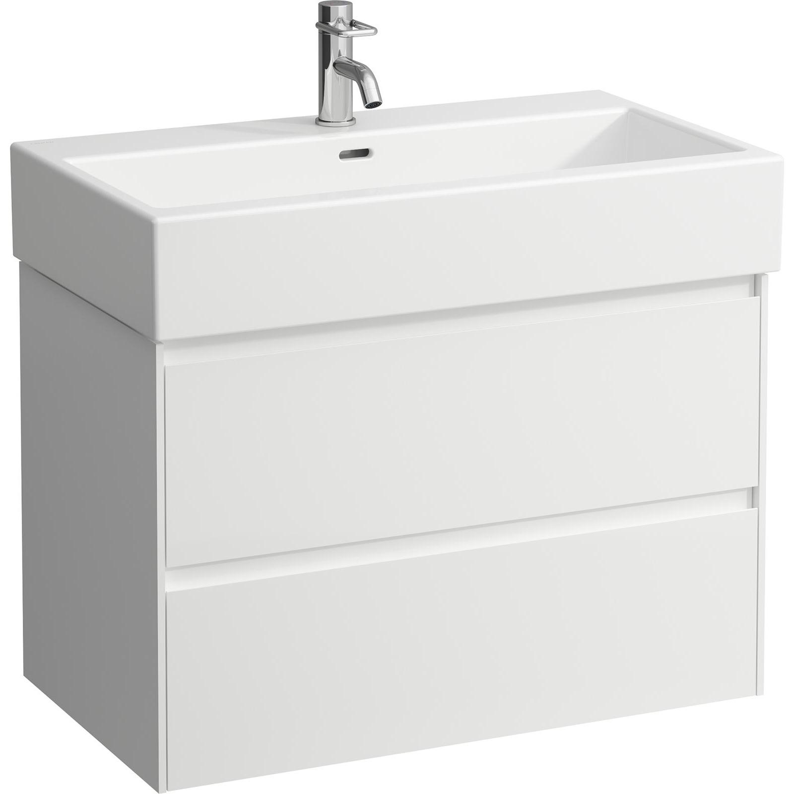Laufen, Waschbeckenunterschrank, Lani Waschtischunterbau, 2 Schubladen, SoftClose, 785x515x450mm, H403552112 (78.5 x 44 ...