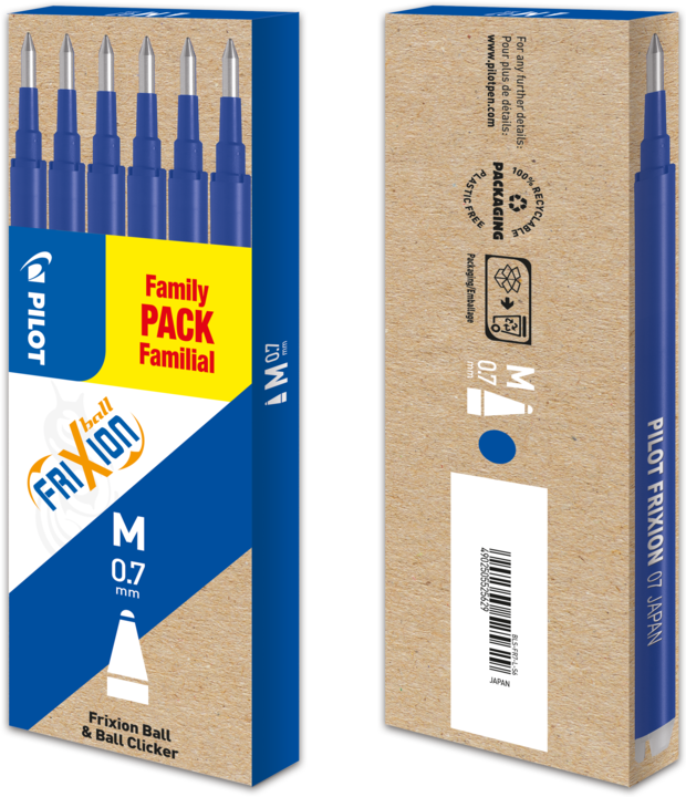 Image du produit Pilot FriXion Recharge Set à 6 (Recharger, Bleu, 0.70 mm)