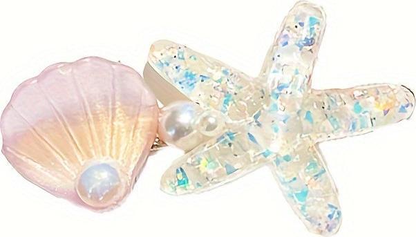 Actual product image Activity Board 5pcs Niedliche Meerjungfrau & Seestern Haarspange Set - Harz Tier-Designs, perfekt für (5 pcs.)