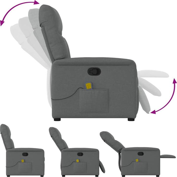 Produktbild VidaXL Massagesessel Dunkelgrau Stoff