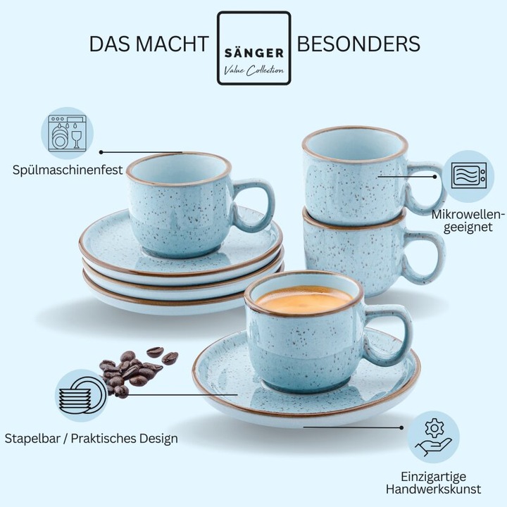 Produktbild Sänger Espressotassen Set Rio Lagune (80 ml, 4 x)
