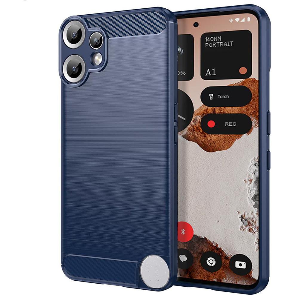 Techsuit Blu - Carbon Silicone - Nothing Cmf Phone 2 Pro - E (Niente Cmf Phone 2 Pro), Cover Smartphone,