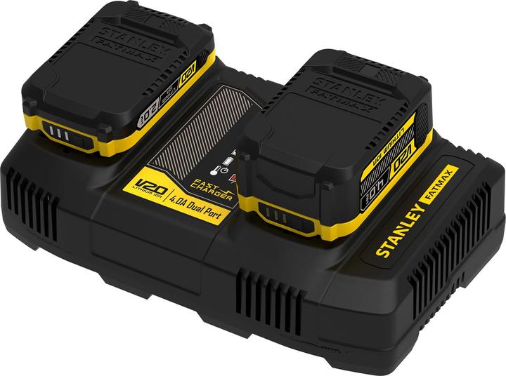 Image du produit Stanley FatMax Chargeur rapide à deux baies SFMCB24 (18 volts, 4 ampères, 2 batteries en parallèle, pour (18 V)