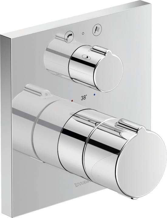 Actual product image Duravit Bath thermostat C.1 UP with diverter valve angular chrome