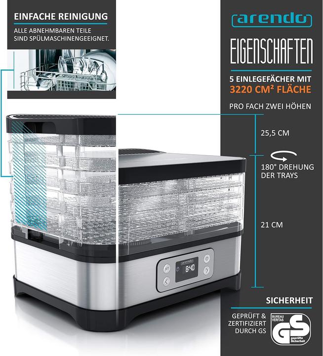 Produktbild Arendo Dörrautomat mit Temperaturregler