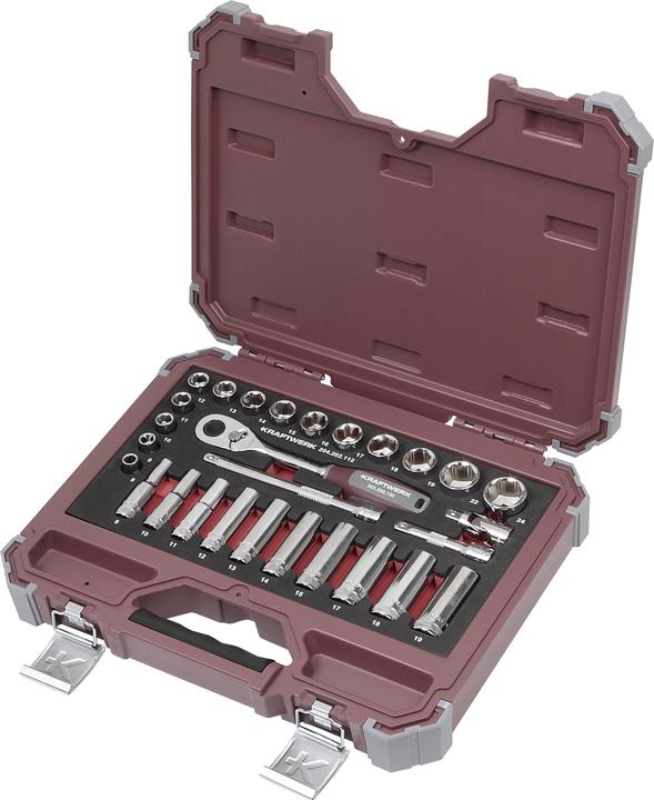 Kraftwerk Socket spanner set (13 mm, 19 mm, 9 mm, 20 mm, 15 mm, 10 mm, 22 mm, 14 mm, 17 mm, 24 mm, 16 mm, 23 mm, 8 mm, 21 mm, 12 mm, 11 mm, 18 mm)