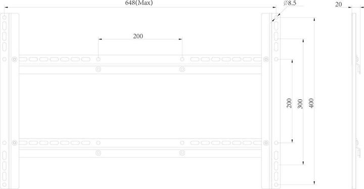 Actual product image Multibrackets Vesa adapter for 40 "-63 ", load capacity 45 kg (Wall, 63", 45 kg)