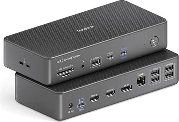 Purelink Vuelogic - Dock - D220 - Triple display USB3.2 Gen2 MST Desk Dock - 8K support (USB-C, 15 Ports)