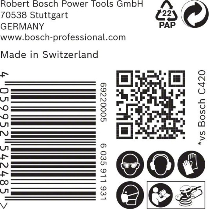 Actual product image Bosch Professional Zubehör EXPERT C470 Sanding paper with 8 holes for random orbital sanders, 125 mm, G 80, 50 pcs. (80)