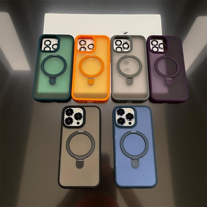 Image du produit RPD Apple iPhone 16 Pro Max - MagSafe Stand Etui mit Kameraschutz, schwarz, Matt (Apple iPhone 16 Pro Max)
