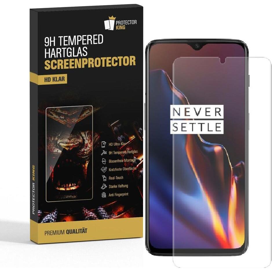 Protectorking 1x echtes Tempered 9H Panzerhartglas 3D KLAR (6 Stück, OnePlus 7), Smartphone Schutzfolie