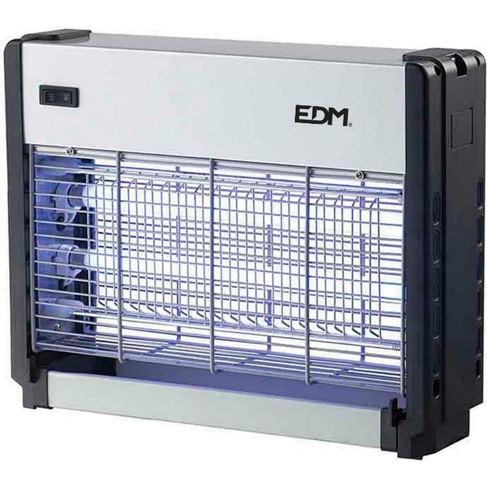 EDM, Trappola animali, Professional electric insect killer, chrome/black, 2 x 8w - 50 m² - 33 x 9 x 26 cm