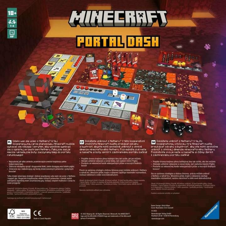 Produktbild Ravensburger Minecraft Portal Dash gra planszowa 274369 (Polnisch, Slowakisch, Tschechisch, 1 - 4 Spieler)