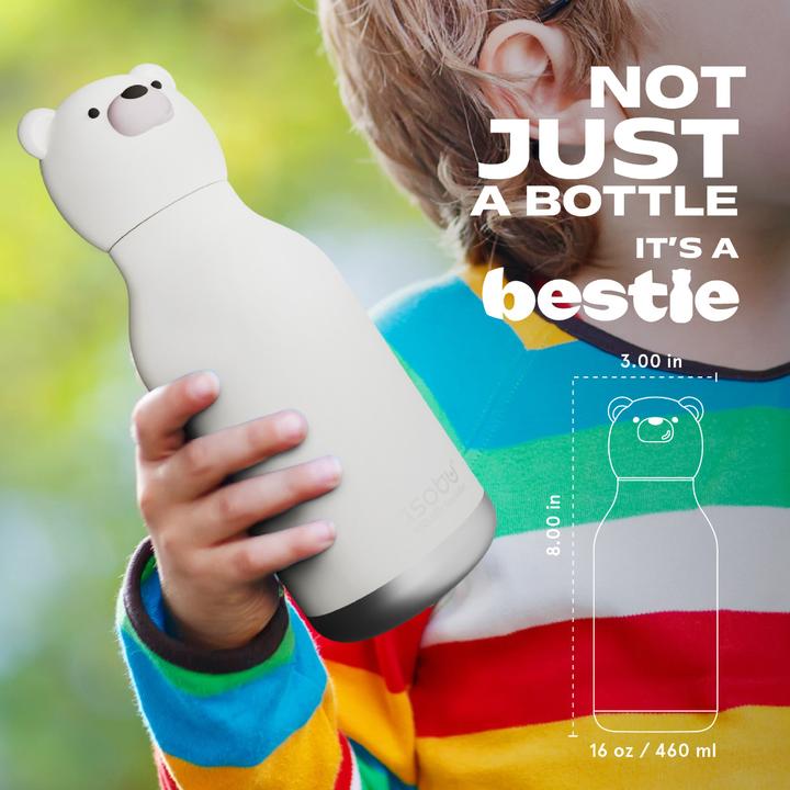 Actual product image Asobu Bestie Teddy Bear - Thermos Bottle With Straw 460 Ml (0.46 l)
