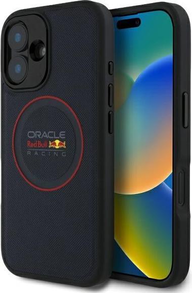 Image du produit Red Bull RBHMP16S24PUILVR iPhone 16 6.1" hardcase granatowy/navy Leather Red Ring MagSafe (Apple iPhone 16)