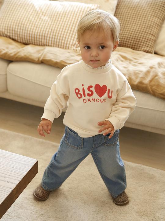Actual product image Vertbaudet Baby-Set: Sweatshirt mit Volant & weite Jeans (86)