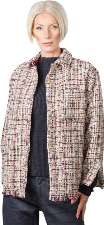 Scotch & Soda Glitter Tweed Shirt Jacket Ecru Lurex Melange